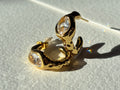 Golden Wave Crystal Hoop Earrings