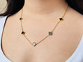 Golden Black Clover Charm Anti-Tarnish Necklace