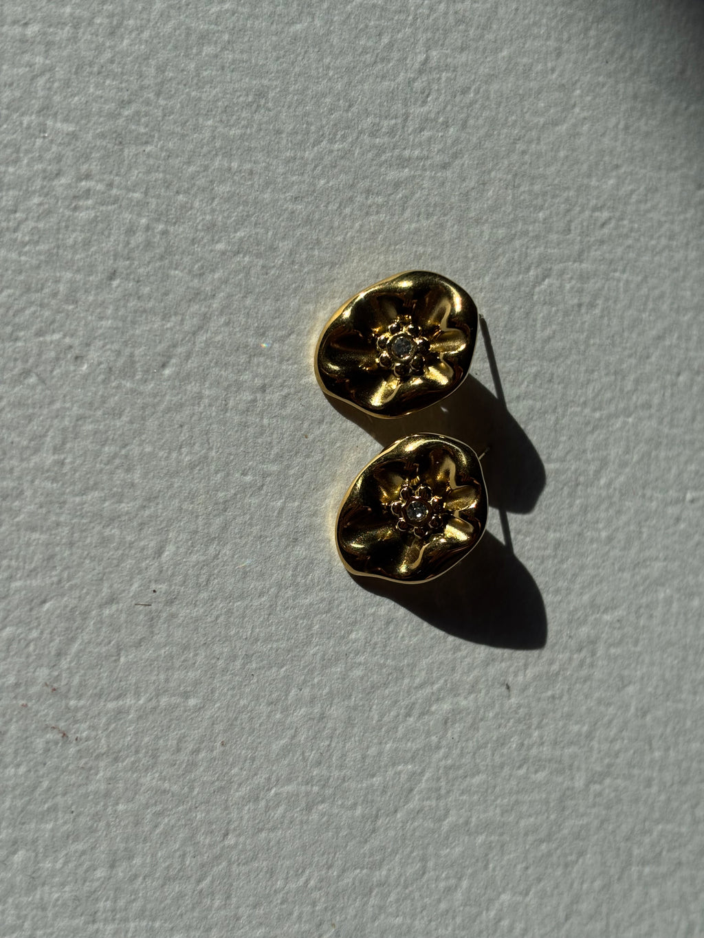 Golden Bloom Crystal Stud Earrings