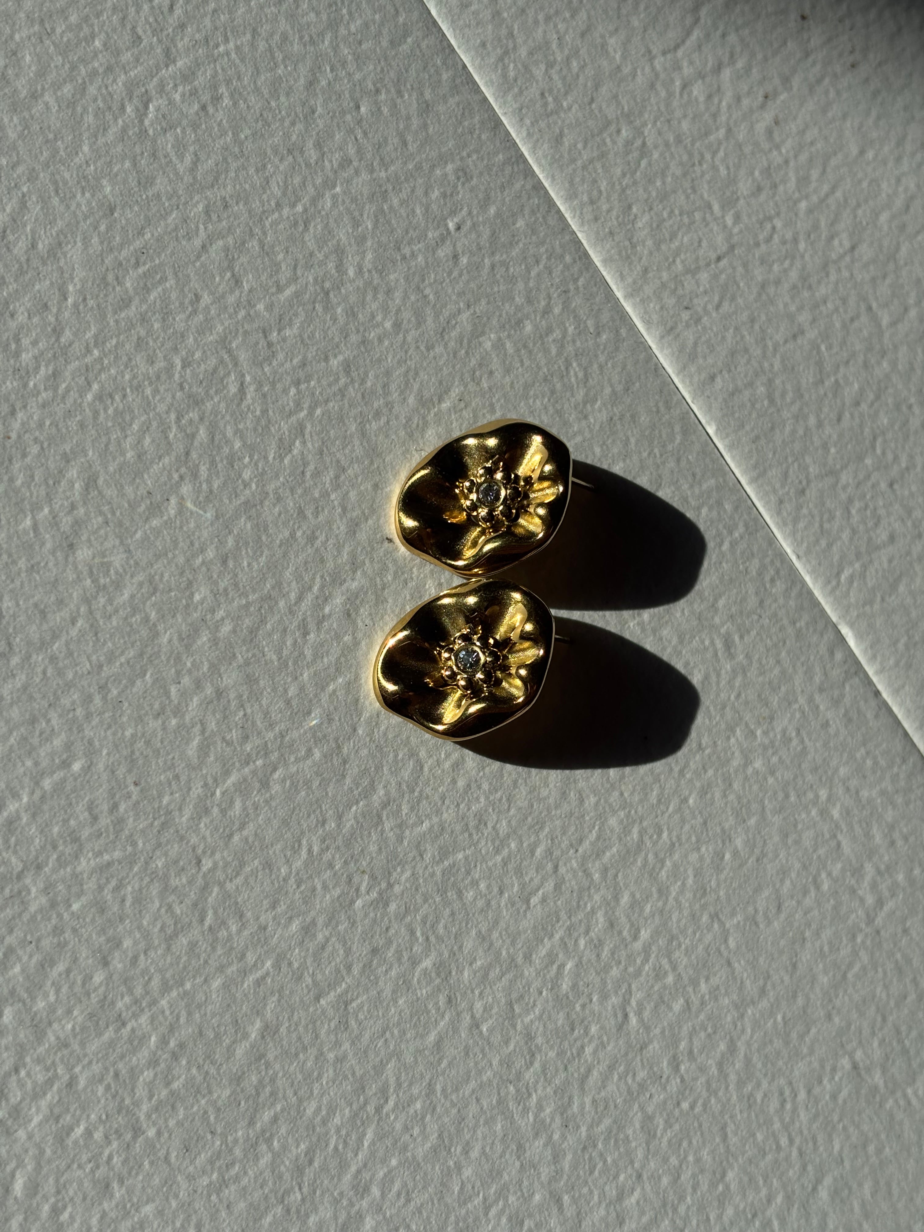 Golden Bloom Crystal Stud Earrings